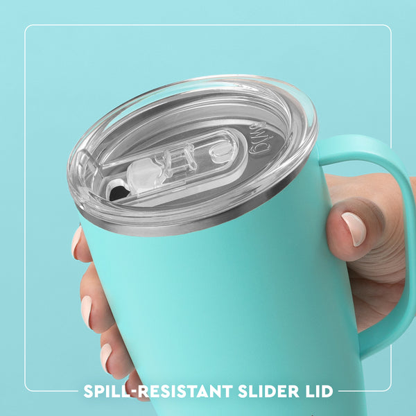 Swig Life 18oz Travel Mug Clear Slider Lid - spill resistant, removable slider lid