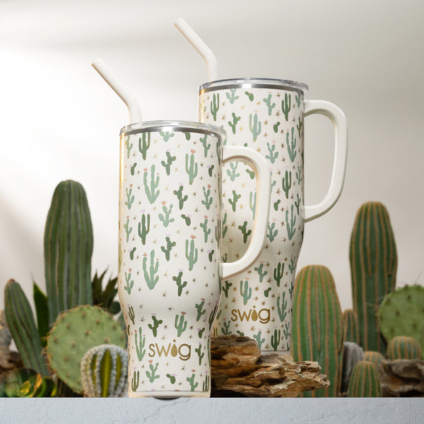 Swig Life Desert Child 30oz and 40oz Insulated Mega Mugs with Cacti in the desert