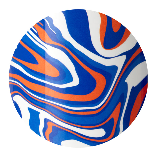 Swig Life Fanzone Royal + Orange print pattern close-up detail