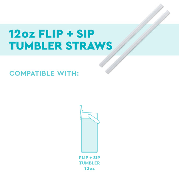 Swig Life 12oz Flip + Sip Tumbler Replacement Straws 2-Pack featuring compatible drinkware