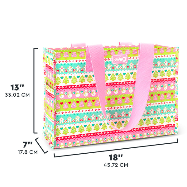 Swig Life Cookie Jar Large Reusable Bag size scale graphic showing dimensions