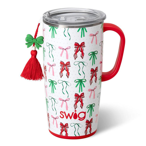 Swig Life 22oz Ribbons and Bows Insulated Travel Mug with Handle