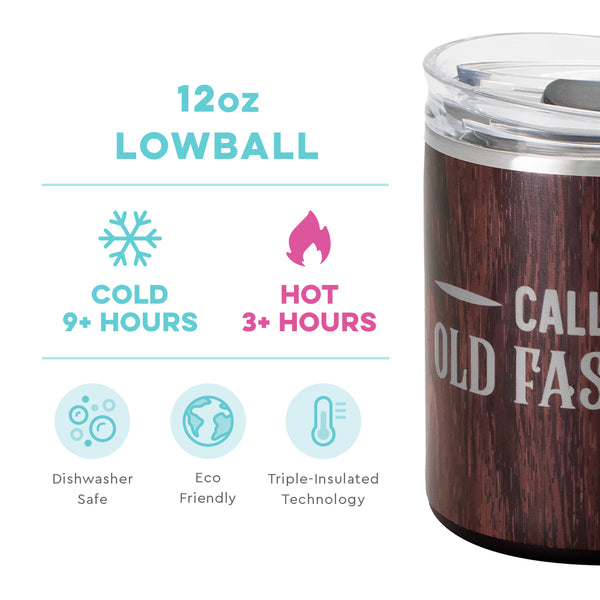 Swig Life 12oz Bourbon Barrel Lowball Tumbler temperature infographic - cold 9+ hours and hot 3+ hours