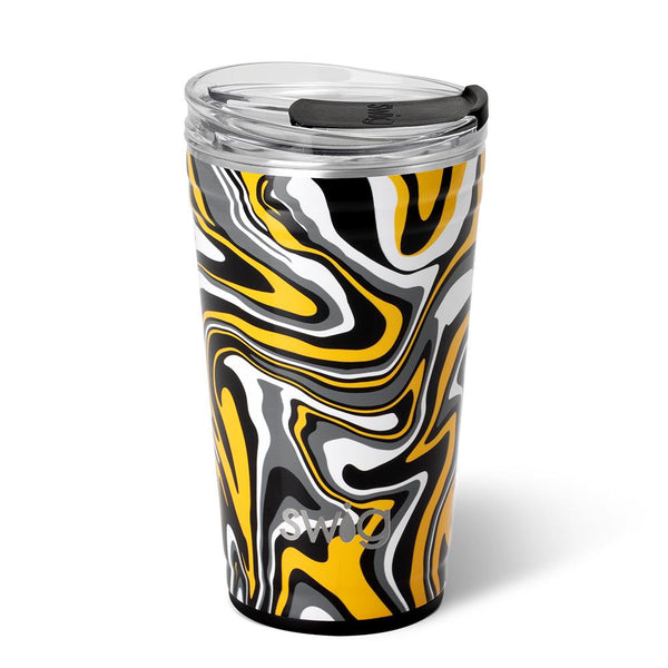 Swig Life 24oz Fanzone Black + Yellow Insulated Party Cup