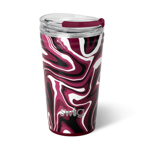 Swig Life 24oz Fanzone Maroon + Black Insulated Party Cup