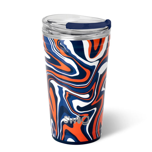 Swig Life 24oz Fanzone Navy + Orange Insulated Party Cup