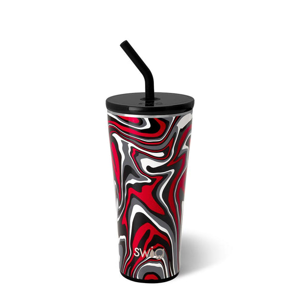 Swig Life 32oz Fanzone Black + Red Insulated Straw Tumbler