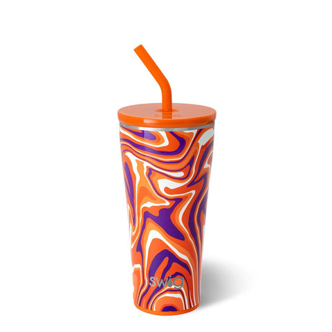 Fanzone Royal + Orange Straw Tumbler (32oz)