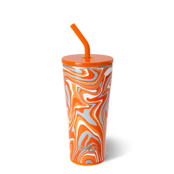 Swig Life 32oz Fanzone Orange Insulated Straw Tumbler