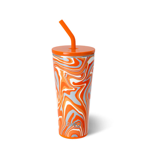 Fanzone Navy + Red Straw Tumbler (32oz)