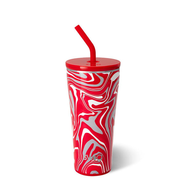 Swig Life 32oz Fanzone Red + Grey Insulated Straw Tumbler