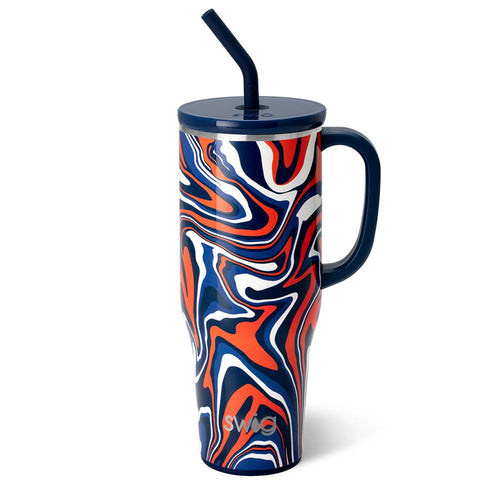 Swig Life 40oz Fanzone Navy + Orange Insulated Mega Mug