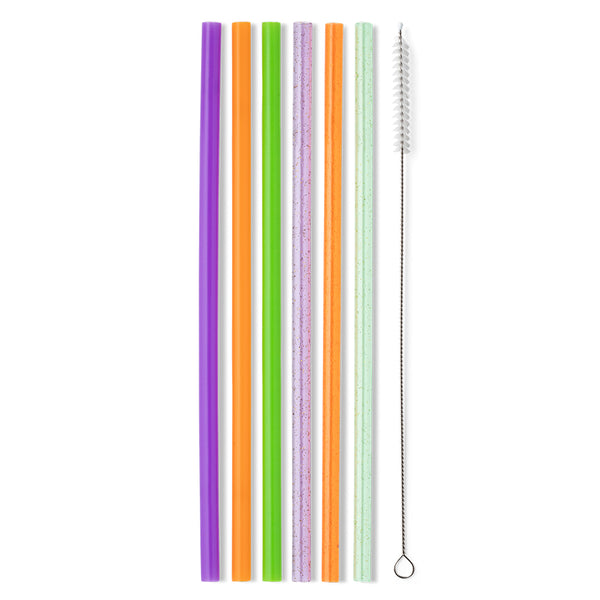 Swig Life Halloween Glitter Reusable Straw Set without packaging