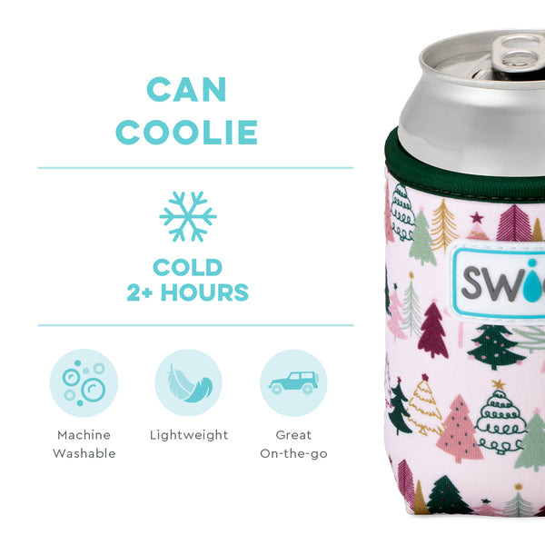 Swig Life Tinseled Trees Insulated Neoprene Can Coolie temperature infographic - cold 2+ hours