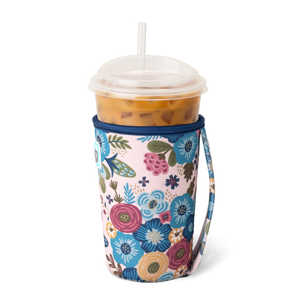 Swig Life Bella Rosa Insulated Neoprene Iced Cup Coolie with hand strap