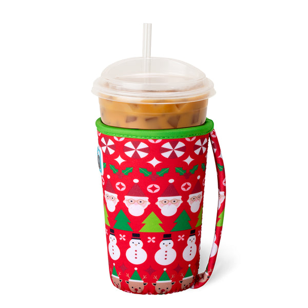 Swig Life Christmas Crew Insulated Neoprene Iced Cup Coolie with hand strap