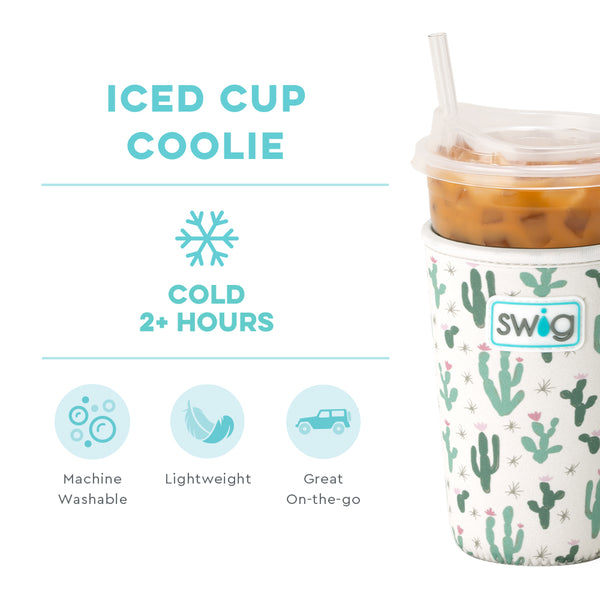 Swig Life Desert Child Insulated Neoprene Iced Cup Coolie temperature infographic - cold 2+ hours