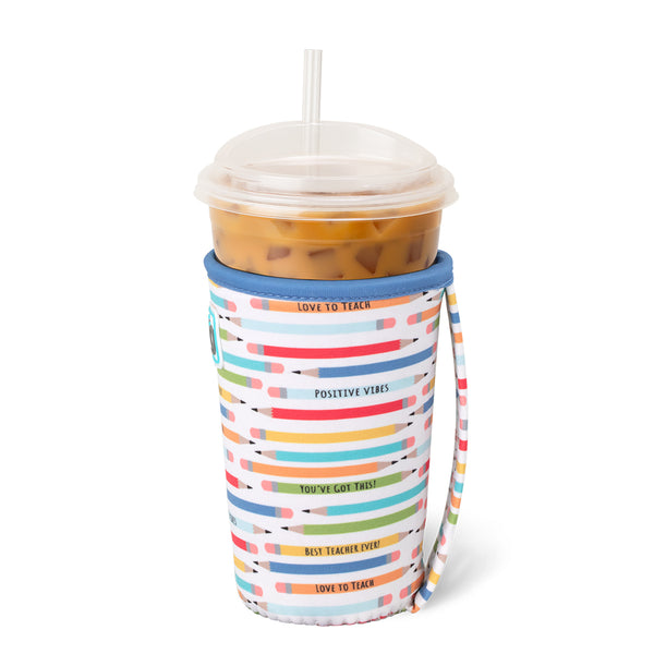 Swig Life Teacher Life Insulated Neoprene Iced Cup Coolie with hand strap