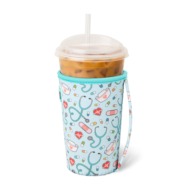 Swig Life Scrub Life Insulated Neoprene Iced Cup Coolie with hand strap