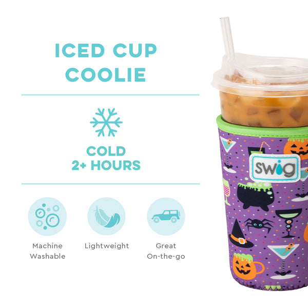 Swig Life Witches Brew Insulated Neoprene Iced Cup Coolie temperature infographic - cold 2+ hours