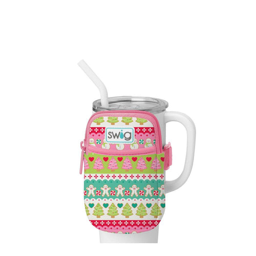 Swig Life Cookie Jar Neoprene Mega Mug Pouch with Zipper on a White 40oz Mega Mug