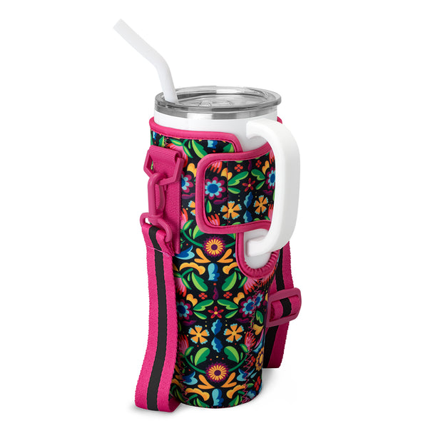 Swig Life Caliente 40oz Mega Mug Sling side view with velcro enclosure