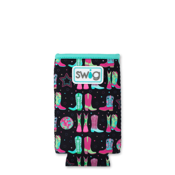 Swig Life Disco Cowgirl Insulated Neoprene Slim Can Coolie Flat Lay