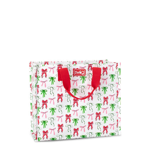 Swig Life Ribbons and Bows Laminated Medium Reusable Bag