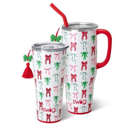 Swig Life Ribbons and Bows Mega Set including a 32oz Tumbler and a 40oz Mega Mug