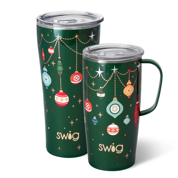 Swig Life Deck the Halls XL Set including a 22oz Travel Mug and a 32oz Tumbler