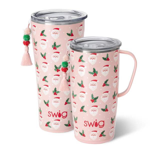 Swig Life Holly Jolly XL Set including a 22oz Travel Mug and a 32oz Tumbler