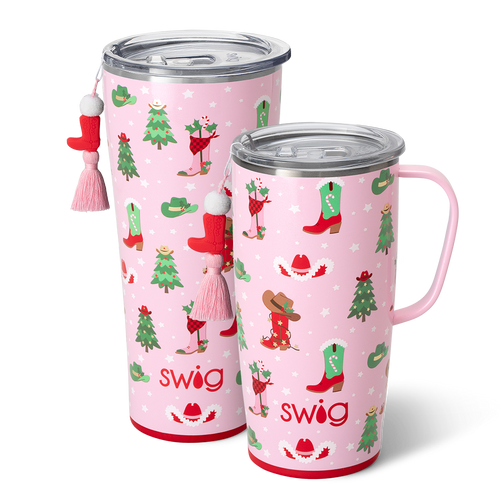 Swig Life Howdy Holidays XL Set including a 22oz Travel Mug and a 32oz Tumbler