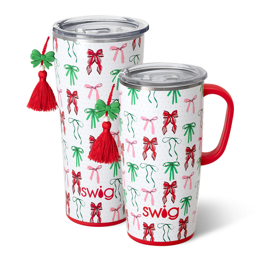 Swig Life Ribbons and Bows XL Set including a 22oz Travel Mug and a 32oz Tumbler