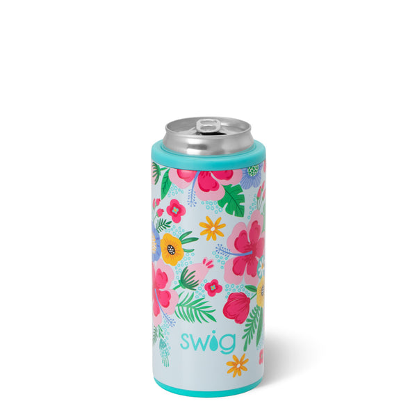 Swig Life 12oz Island Bloom Insulated Skinny Can Cooler