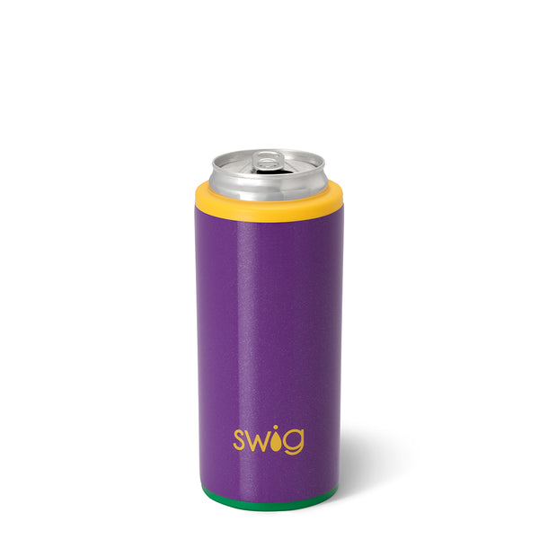 Swig Life 12oz Pardi Gras Insulated Skinny Can Cooler