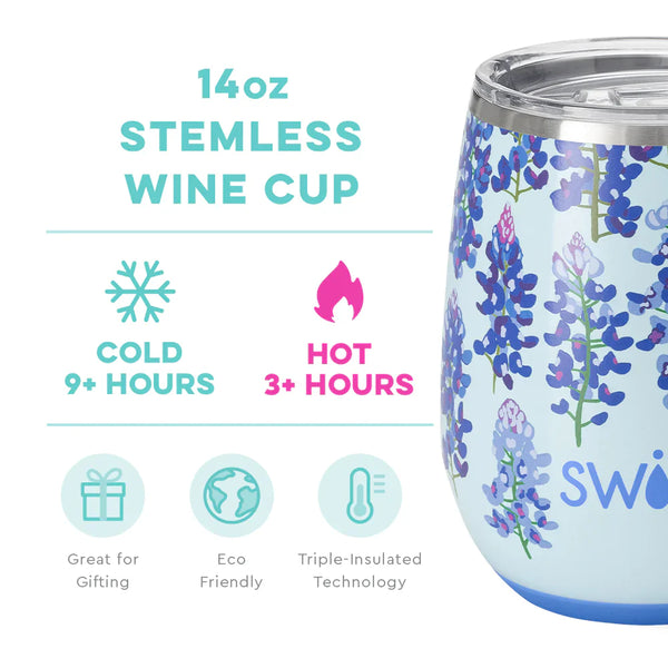 Bluebonnet 14oz Stemless Wine Cup - Swig Life