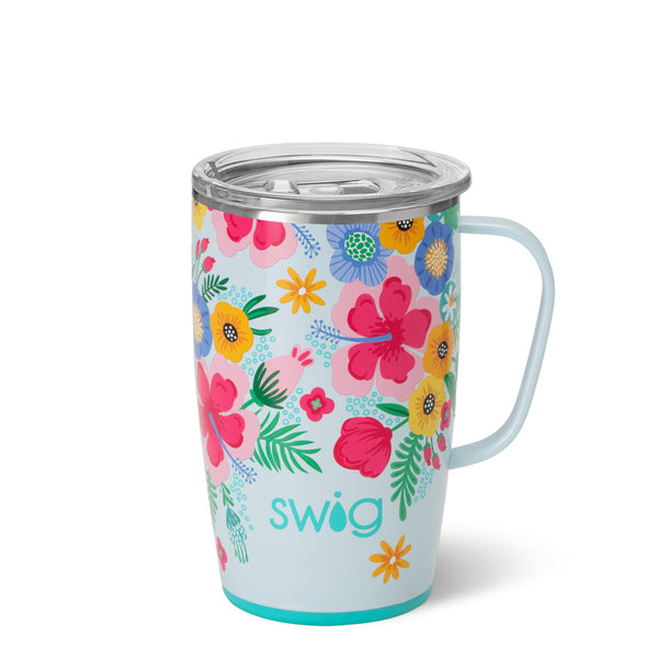 Swig Life 18oz Island Bloom Insulated Travel Mug with Handle