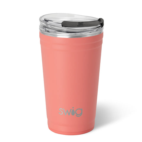 Coral Flip + Sip Slim Tumbler 12oz