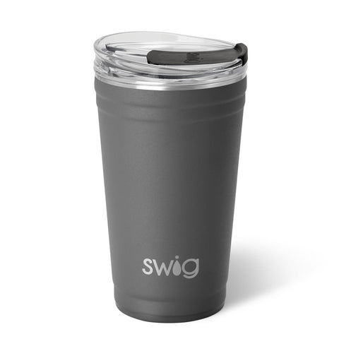 Grey Flip + Sip Slim Tumbler 12oz