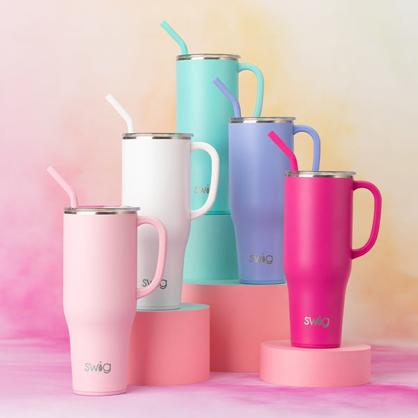 Swig Life 40oz Matte Solid Insulated Mega Mug group shot with multiple colors