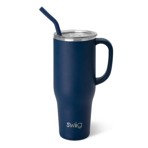 Fanzone Navy + Orange Straw Tumbler (32oz)