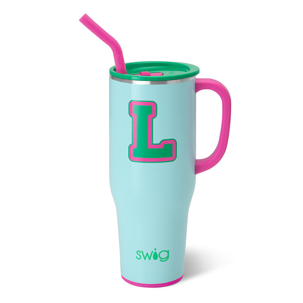 Swig Life 40oz Prep Rally Initial L Insulated Mega Mug with Handle