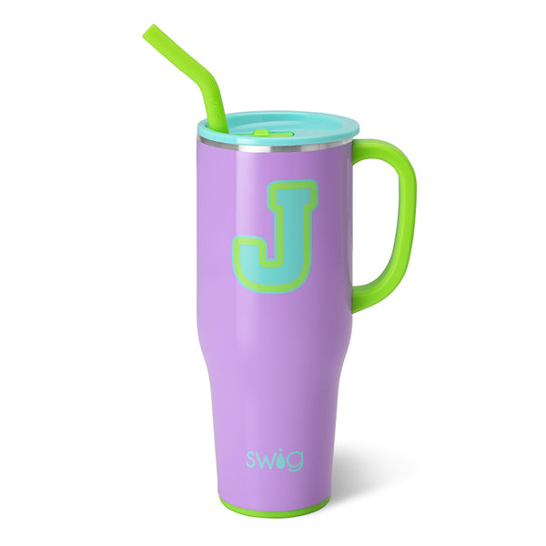 Swig Life 40oz Ultra Violet Initial J Insulated Mega Mug with Handle