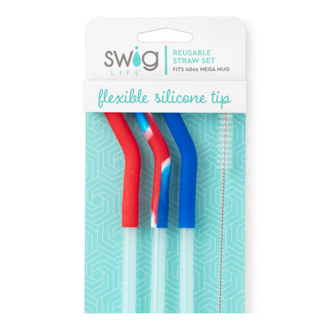 Santa Baby + Candy Cane Reusable Straw Set