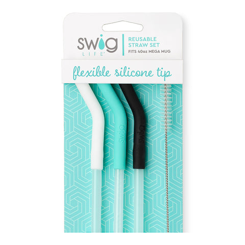 Bazaar + Teal Reusable Straw Set