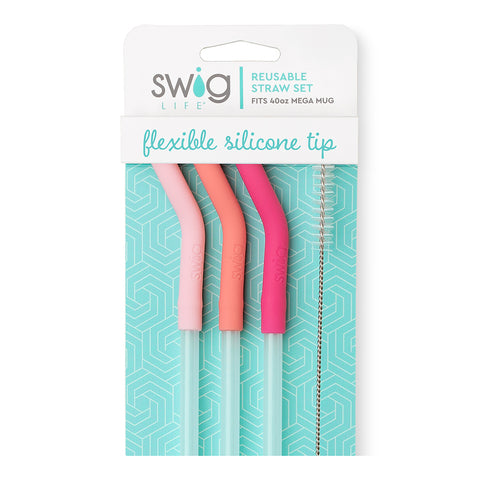 Rainbow + Aqua Reusable Straw Set