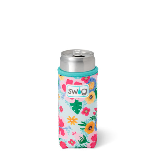 Swig Life Island Bloom Insulated Neoprene Slim Can Coolie