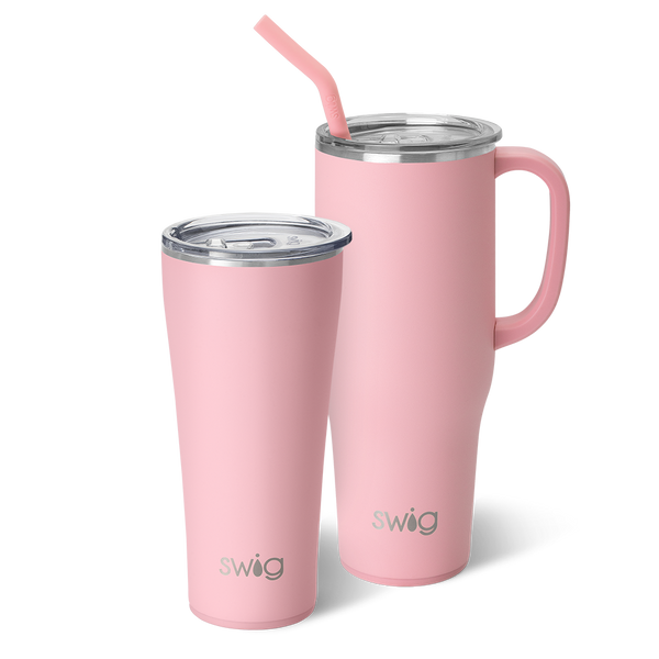 Swig Life Blush Mega Set including a 32oz Blush Tumbler and a 40oz Blush Mega Mug