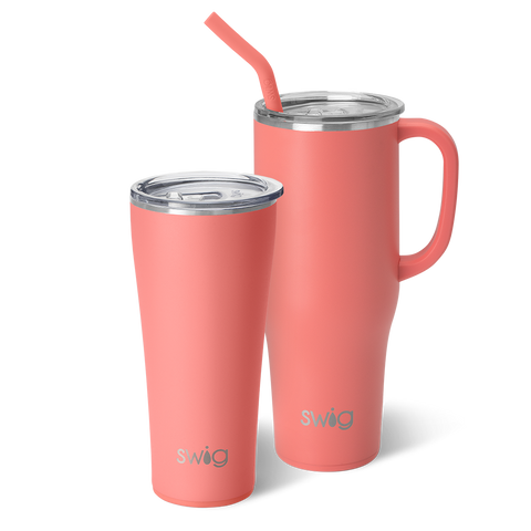 Coral Flip + Sip Slim Tumbler 12oz