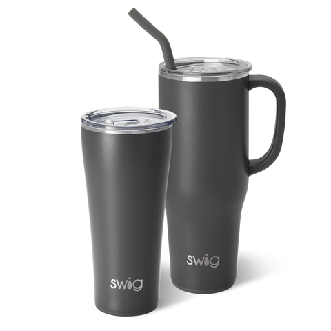 Grey Flip + Sip Slim Tumbler 12oz